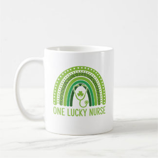 One Lucky Nurse Scrub RN ICU ER St Patricks Day Coffee Mug