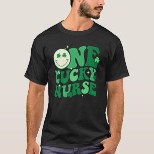 One Lucky Nurse Shamrock Groovy Happy St Patrick's T-Shirt
