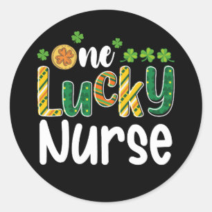 One Lucky Nurse St Patrick's Day Classic Round Sticker