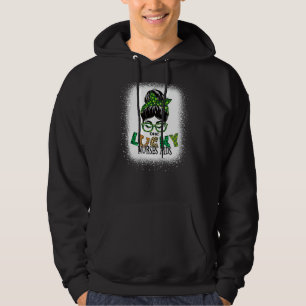 One Lucky Nurses Aids Bleached Messy Bun St Patric Hoodie