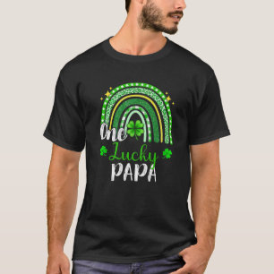 One Lucky Papa Leopard Print Rainbow St Patrick’S T-Shirt