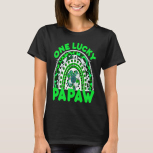 One Lucky Papaw Good Luck Green Rainbow Shamrock L T-Shirt