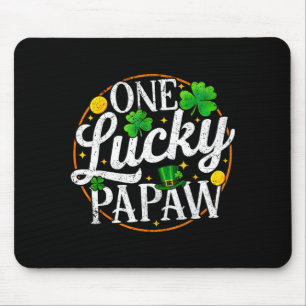 One lucky papaw st patricks day shamrock men  mouse pad