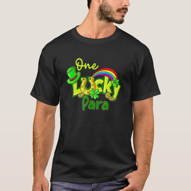 One Lucky Para St Patricks Day Shamrock Paraprofes T-Shirt (Front)