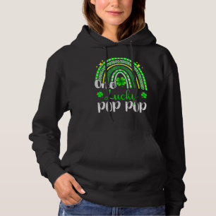 One Lucky Pop Pop Leopard Print Rainbow St Patrick Hoodie