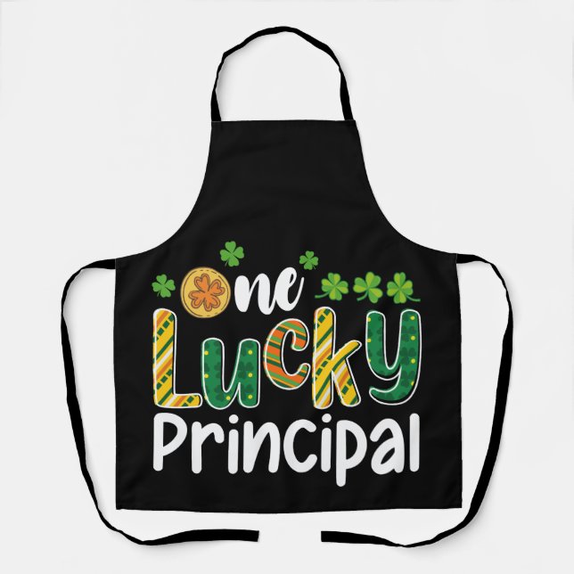 One Lucky Principal School St Patrick's Day Apron (Front)