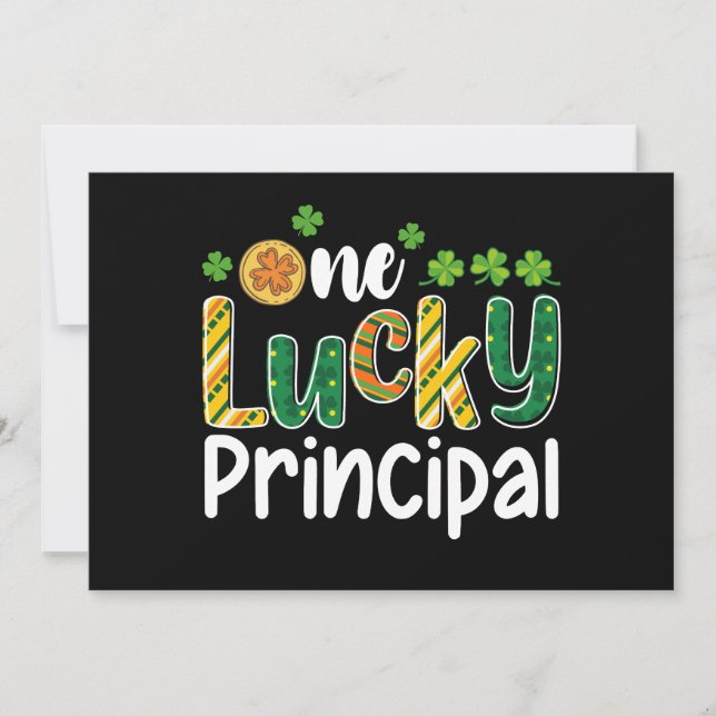 One Lucky Principal School St Patrick's Day Invitation (Front)