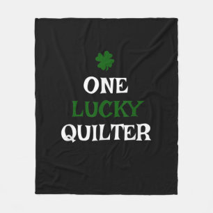One Lucky Quilter St Patricks Day Irish Quilting Fleece Blanket