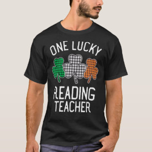One Lucky Reading Teacher St Patrick's Day Irish F T-Shirt