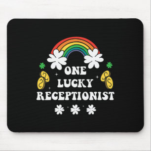 One Lucky Receptionist Cute St Patricks Day Irish Mouse Pad