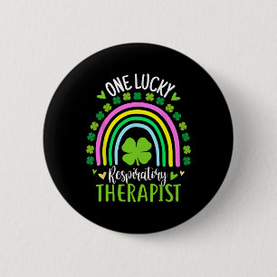 One Lucky Respiratory Therapist Rainbow St Patrick 2 Inch Round Button