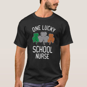 One Lucky School Nurse St Patrick S Day Irish Flag T-Shirt