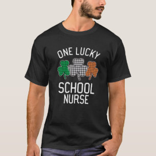 One Lucky School Nurse St Patrick's Day Irish Flag T-Shirt