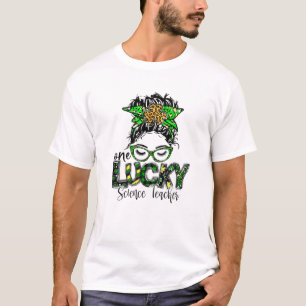 One Lucky Science Teacher St Patrick Day Teacher L T-Shirt