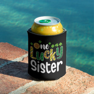 One Lucky Sister Matching Family St Patrick's Day Can Cooler