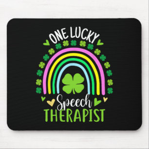 One Lucky Speech Therapist Rainbow St Patricks Day Mouse Pad