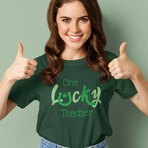 One Lucky Teacher Customizable St Patrick's Day T-Shirt
