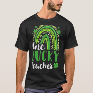 One Lucky Teacher Green Rainbow St Patricku2019s T-Shirt