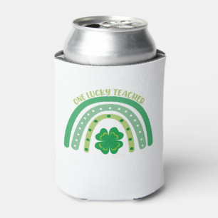 One Lucky Teacher Irish Rainbow St Patrick’s Day  Can Cooler