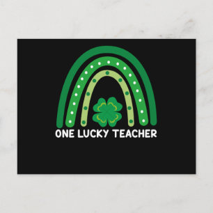 One Lucky Teacher Irish Rainbow St Patrick’s Day Postcard