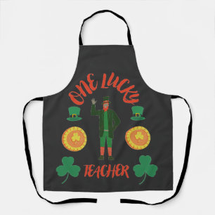 One lucky teacher irish st.patrick's day T-Shirt Apron