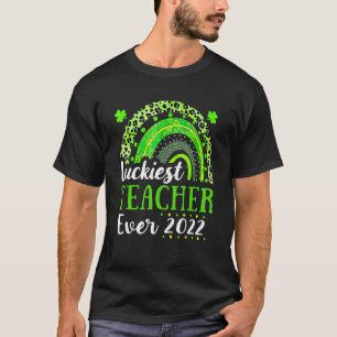 One Lucky Teacher Rainbow Shamrock St Patrick's Da T-Shirt