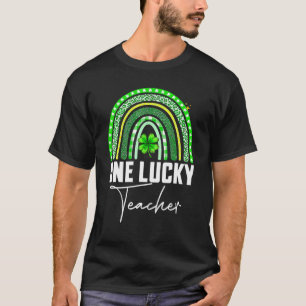 One Lucky Teacher Rainbow Shamrock St Patricku2019 T-Shirt