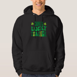 One Lucky Teacher Retro Vintage St. Patrick's Day  Hoodie