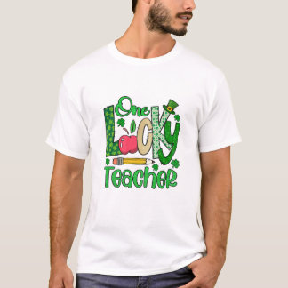 One Lucky Teacher Shamrock T-Shirt
