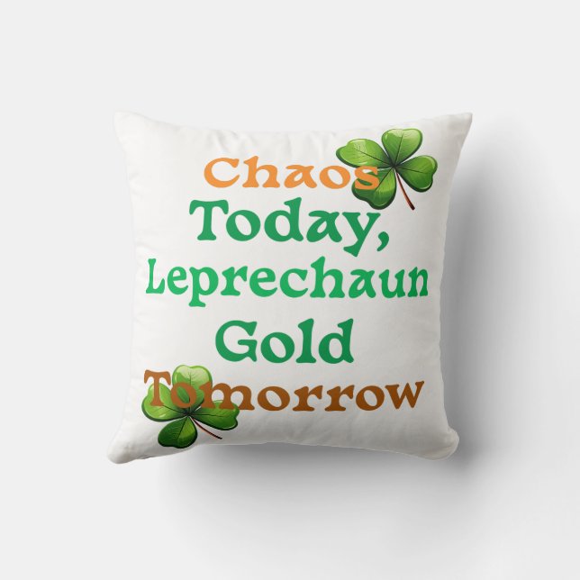 One Lucky Teacher Spreading Knowledge & Luck Throw Pillow (Back)
