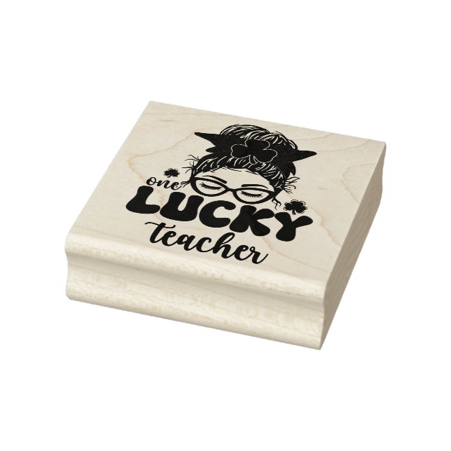 One Lucky Teacher - St. Patrick's Day Rubber Stamp (Stamp)