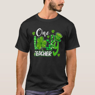 One Lucky Teacher St Patricks Day Shamrock Teacher T-Shirt