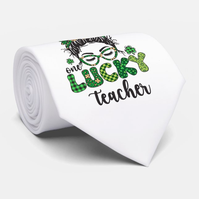 One Lucky Teacher - St. Patrick's Day  Tie (Rolled)