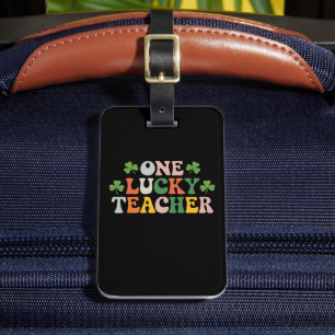 One Lucky Teacher Teaching Retro St Patrick's Day Luggage Tag