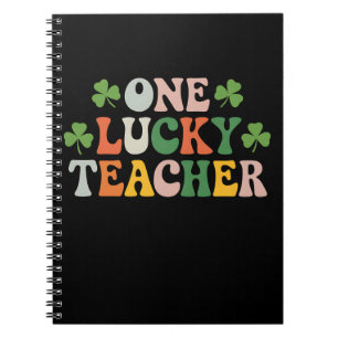 One Lucky Teacher Teaching Retro St Patrick's Day Notebook