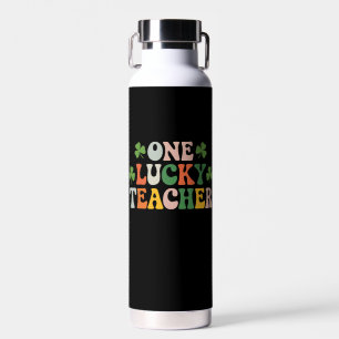 One Lucky Teacher Teaching Retro St Patrick's Day Water Bottle