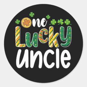 One Lucky Uncle Matching Family St Patrick's Day Classic Round Sticker