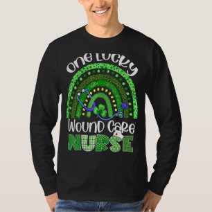 One Lucky Wound Care Nurse Stethoscope St Patrick T-Shirt