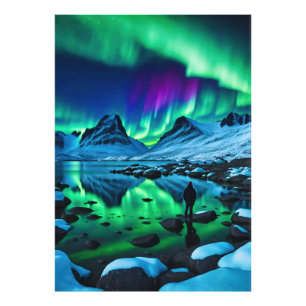 One Man, Infinite Northern Lights Wonders Photo Print