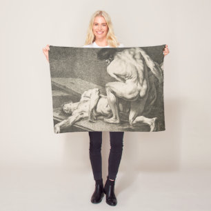 One Man Lifting the Legs of Another Man Fleece Blanket