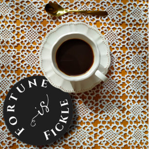 One man no man encouragement black white  round paper coaster