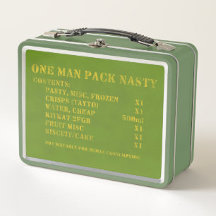 One Man Pack Nasty Metal Lunch Box