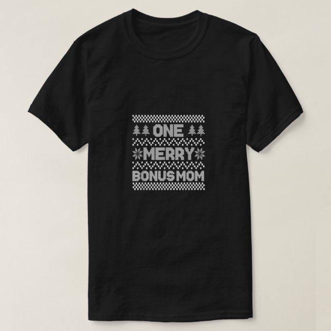 One Merry Bonus Mom Ugly Christmas Sweater Family  (Design Front)