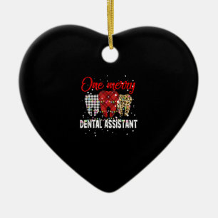 One Merry Dental Assistant Christmas Buffalo leopa Ceramic Ornament