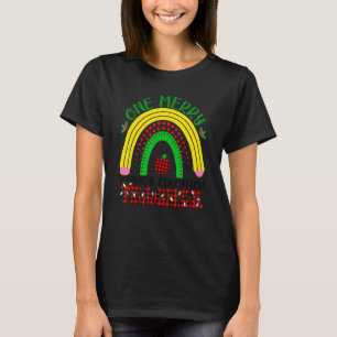 One Merry Physical Education Teacher Rainbow Leopa T-Shirt