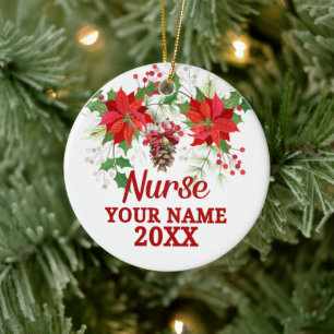 One Merry RN Nurse Registered Nurse Christmas Ceramic Ornament