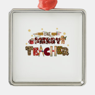 One Merry Teacher Metal Ornament