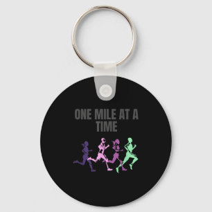 One Mile At A Time Motivation Keychain