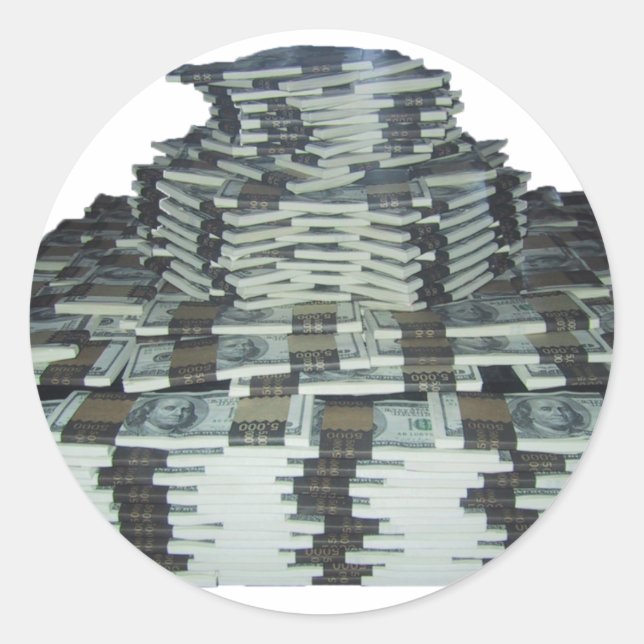 One Million Dollars Classic Round Sticker (Front)