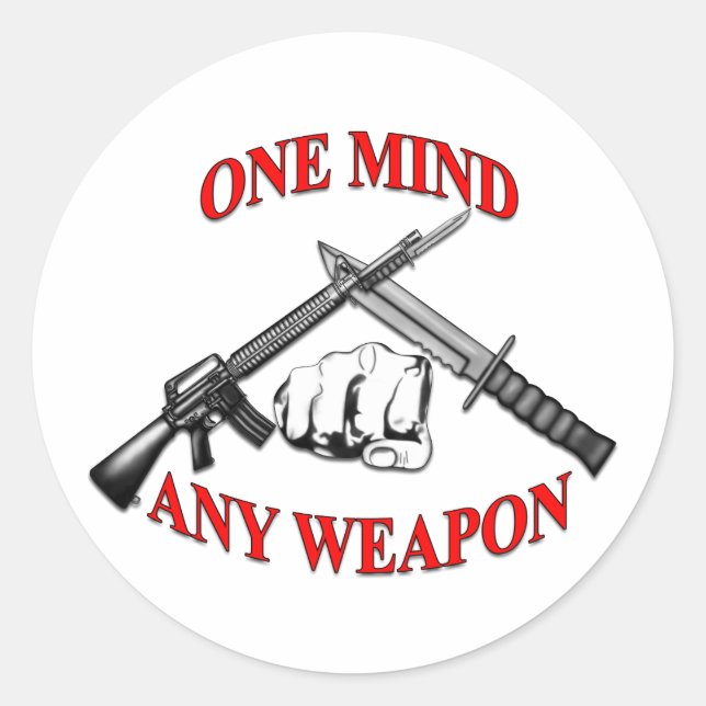 One Mind Any Weapon MCMAP Classic Round Sticker (Front)